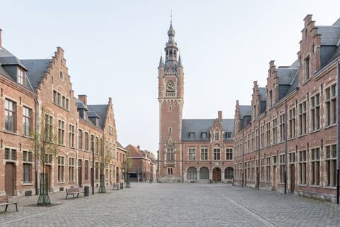 Armentières : place aux pignons flamands et beffroi en brique (image générée par IA)