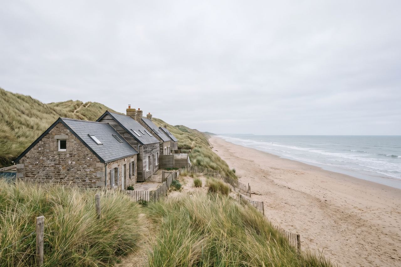 Stella-Plage et Cucq : maisons au pied des dunes de Stella-Plage (image générée par IA)