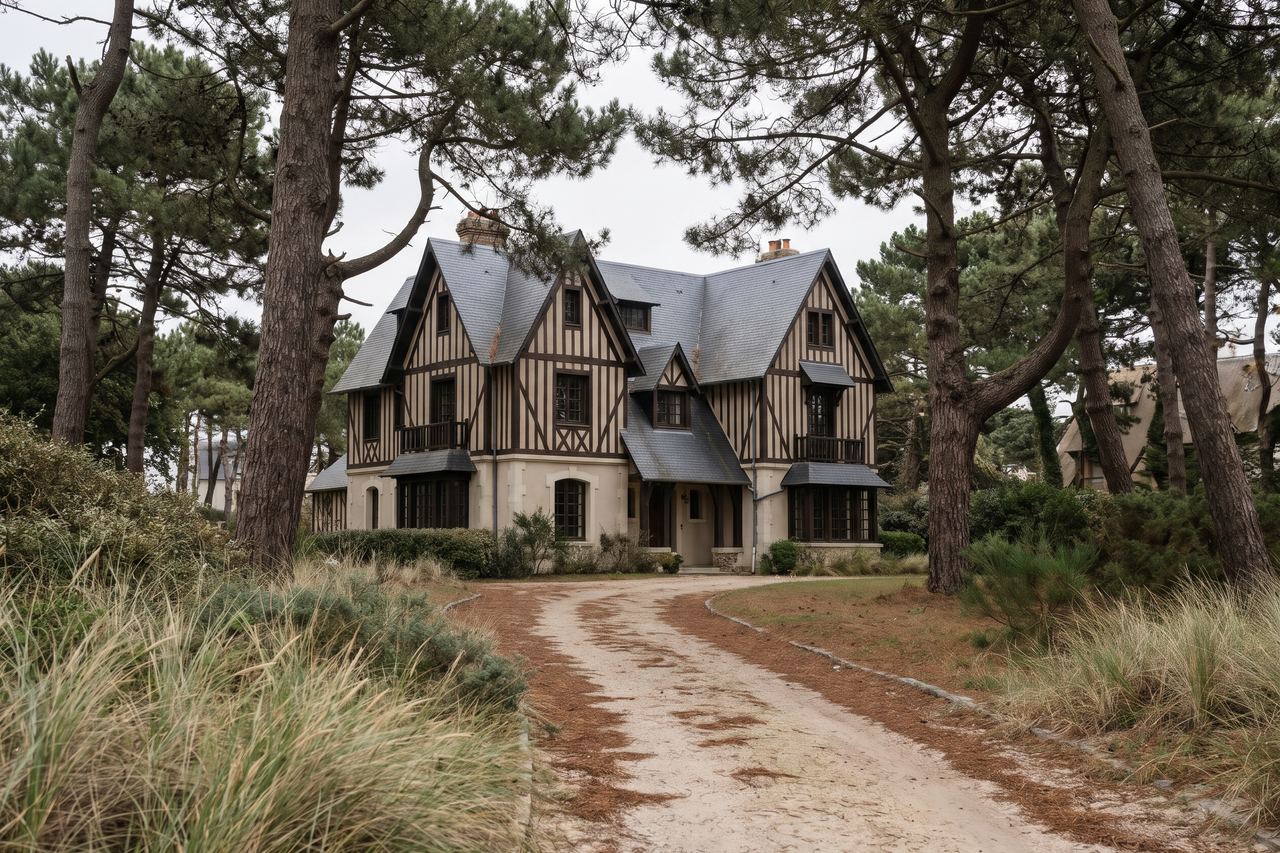 Le Touquet : villa anglo-normande dans la pinède (image générée par IA)